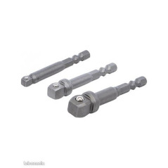 Jeu d Adaptateurs à Bascule de Perceuse 6,3 mm (1/4 ) - 3 Pièces - Compatibilité et Praticité - BGS
