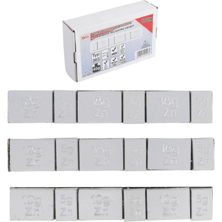 Poids d'Équilibrage Autocollants 45 g - Lot de 100 pcs - Type 363 - Fixation Facile et Précise - D-Work