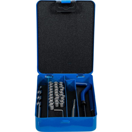 Kit de Réparation de Filets M8 x 1,0 mm - 29 Pièces - Réparation Précise et Durable - BGS