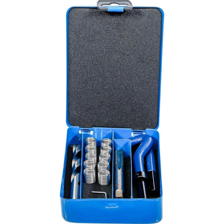 Kit de Réparation de Filets M12 x 1,0 mm - 14 Pièces - Réparation Précise et Durable - - BGS