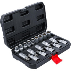 Jeu d’Embouts et Douilles 12,5 mm (1/2 ) - Profil Torx / Profil E, 19 Pièces - Polyvalent et Pratique pour Bricolage - BGS