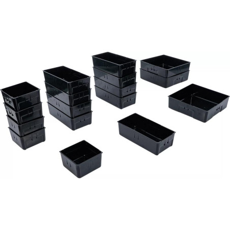 Compartiments de Rangement Plastique 17 Pièces - Pour Servante d’Atelier - Organisation et Praticité - BGS