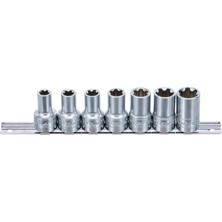 Jeu de Douilles Profil T Plus 10 mm 7 pcs - Précision et Durabilité, Acier - D-Work