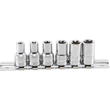 Jeu de Douilles Profil T Plus 6,3 mm (1/4) - 6 à 12EP, 6 pcs - Précision et Robustesse, Acier - D-Work