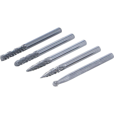 Jeu de Fraises HSS Extra Courtes - 5 pcs - Haute Précision et Durabilité, Acier - D-Work