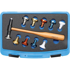 Jeu de Maillets à Tête Interchangeable D.28 mm - 11 pcs - Polyvalent et Résistant - Caoutchouc - D-Work