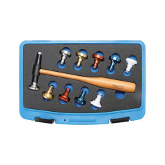 Jeu de Maillets à Tête Interchangeable D.28 mm - 11 pcs - Polyvalent et Résistant - Caoutchouc - D-Work