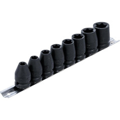 Jeu de Douilles à Choc Profil E 12,5 mm (1/2 ) E10 - E24 8 Pièces - Acier Résistant - Usage Professionnel - BGS