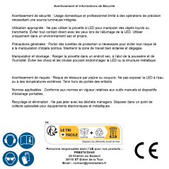 Pincette à LED - 20,4 x 1,1 x 2,5 cm - Précision et Éclairage Intégré - D-Work