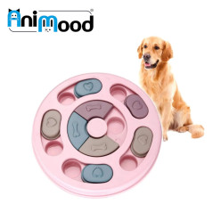 Gamelle Rose Interactive pour Chiens, Chats - Bol Anti-Glouton, Puzzle d?Alimentation, Dressage, Stimulation - Animood