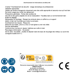 5 Embouts hexagonaux 8 mm - Acier - Usage industriel - ACTON
