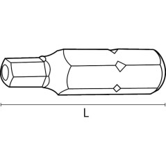 Embout Hexagonal pour Vis Inviolable 4 mm - Acier - Usage Intensif - D-Work