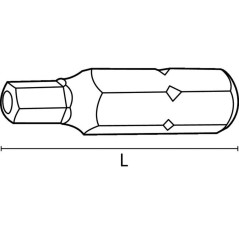 Embout hexagonal 4 mm pour vis inviolable - Acier - Sécurité renforcée - ACTON
