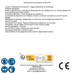 Clé Hexagonale pour Vis Inviolable 5 mm - Acier - D-Work
