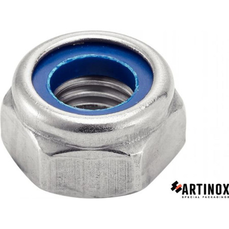 10 Écrous hexagonaux indesserrables M16 - Inox A2, DIN 985 - Sécurité anti-desserrage - ACTON