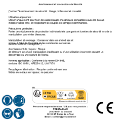 Ecrous Hexagonaux Indésserrables M10 mm (DIN 985), Inox A2 - D-Work