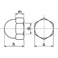 100 Écrous borgnes M10 - Nylon 6.6, norme DIN 1587 - Isolation et résistance chimique - ACTON
