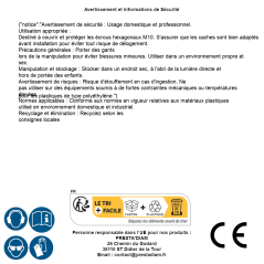 100 Caches Ecrous Hexagonaux Blancs - Ral 9010 M10 mm - Polyethylene - D-Work