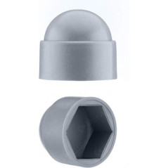 100 Caches écrous hexagonaux M10 gris anthracite - Polyéthylène - Protection et finition - ACTON
