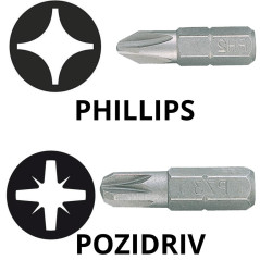 Embouts Phillips 3, Acier - D-Work