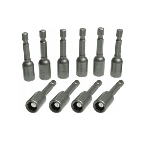 10 Magnetic Socket Bits 8x65mm x Q.6,35 mm (1/4") - 700285 - Beast