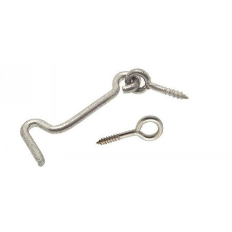 50 Crochets de contrevent avec piton 4x60 mm - Inox A2 - Résistants et durables - ACTON