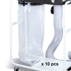 10 Sacs de Récupération à Copeaux et Poussières de Bois D. 400 mm x L. 1100 mm x ép. 150 Microns en Plastique - Diamwood