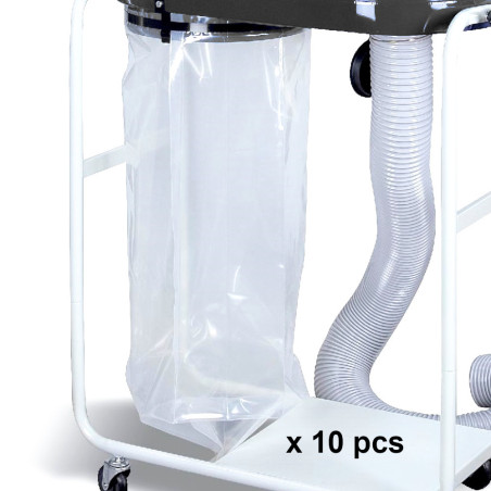 10 Sacs de Récupération à Copeaux et Poussières de Bois D. 400 mm x L. 1100 mm x ép. 150 Microns en Plastique - Diamwood
