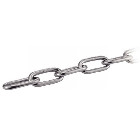 100M Chaines à Maillons Longs 2 mm - TYPE DIN 763 - UNI 2948 - Inox A4 - D-Work