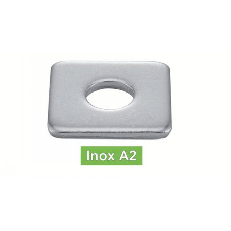 100 Rondelles Carrées pour Constructions Bois 8 mm - DIN 436 - UNI 6596 - Inox A2 - D-Work