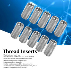50 Inserts Filetés Métal 8 mm - Inox A1 - D-Work