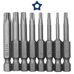 5 Embouts Torx 8 mm - Inox - D-Work