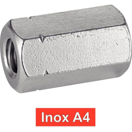 100 Ecrous Hexagonaux M égal 3xD M6 mm - DIN 6334 - Inox A4 - D-Work