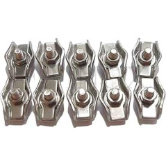 10 Serre-câbles simples 3 mm - Inox A4 - Résistants et durables - ACTON