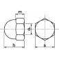 200 Écrous borgnes M4 - Nylon 6.6, norme DIN 1587 - Isolation et résistance chimique - ACTON
