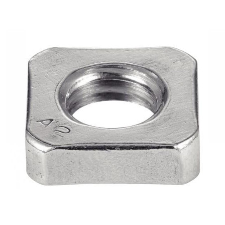 100 Ecrous Bas Carrés M10 mm - UNI 5596 - Inox A2 (DIN 562) - D-Work