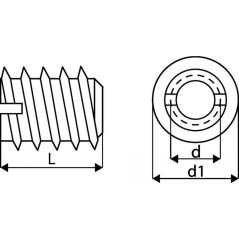 Inserts Filetés Bois 4 mm - Inox A1 - D-Work