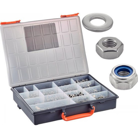 Coffret 1760 Pcs Écrous + Rondelles M4 à M12 mm - Inox A2 - D-Work