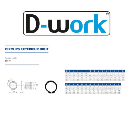 100 Circlips Extérieurs D28 – Brut, Norme DIN 471 – Fixation Sécurisée et Durable - LENNIE