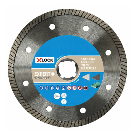 Disque Diamant Jante Continue 125 mm XLOCK - Pour Grès Cérame - Découpe Précise et Durable - LEMAN