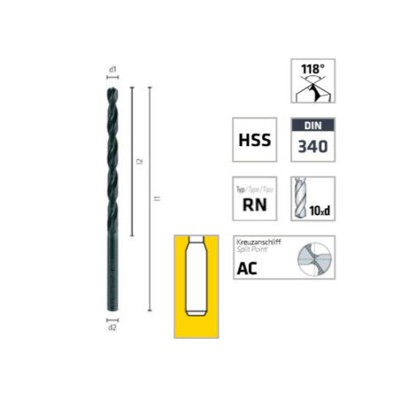 Foret Hélicoïdal Long 13,5 mm - HSS DIN 340 RN 214 mm - ALPEN-MAYKESTAG