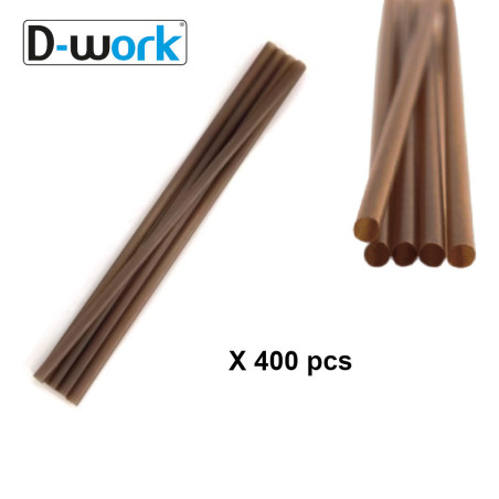400 Straight Coffee Marc Straws D. 6 mm x 14 cm - 100% Biosourced, Biodegradable and Compostable - D-Work