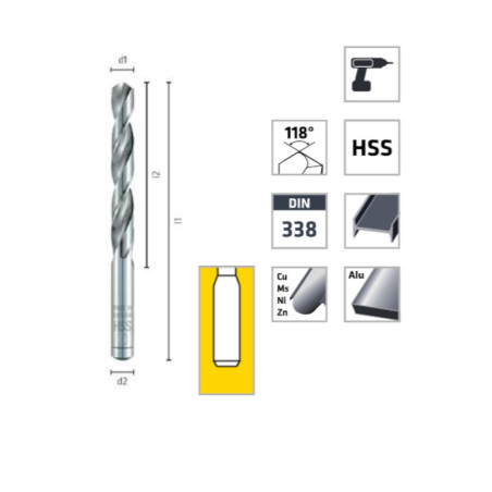 Foret Hélicoïdal Court HSS Ø7,5 mm - DIN 338 RN - HSS Super - ALPEN-MAYKESTAG