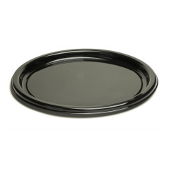 10 Elegant, Sturdy and Versatile Black Round Presentation Trays D. 30 cm in PET plastic - D-Work
