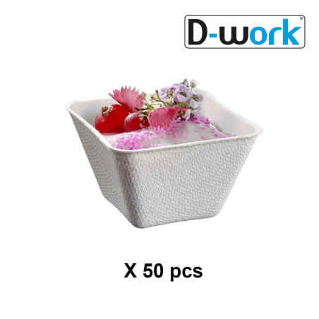 50 Verrines Pyramide Mini Emeraud 60ml 57 x 57 x Ht. 35mm Cane Pulp Single use Biodegradable - D-Work