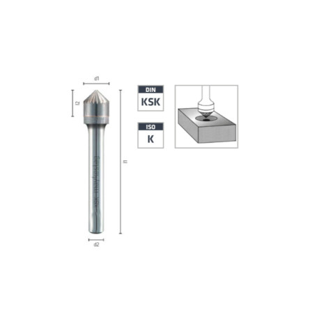 Fraise Sur Tige Carbure Cône 90° Ø12 mm Longueur 57 mm - Précision Et Durabilité - ALPEN-MAYKESTAG