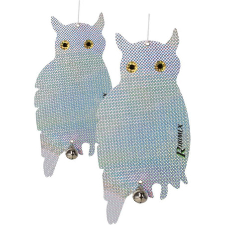 Lot de 2 Hiboux Effaroucheurs – Protection des Cultures – Effarouchement Efficace des Oiseaux - RIBIMEX