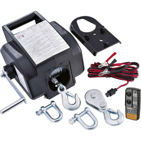 Treuil 12V Avant/Arrière 300W – Télécommande Radio – Puissant et Pratique - RIBIMEX