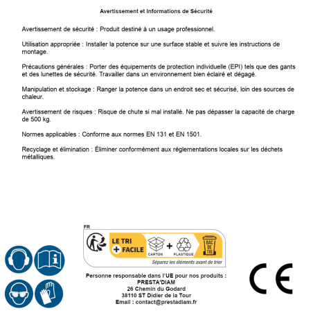 Potence Pivotante 75 cm 500 kg – Capacité 500 kg, Utilisation Polyvalente – Idéale pour Économie d'Espace - RIBIMEX