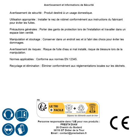 Nez de Robinet 1" – Fil Male Gros Débit – Résistant et Durable - RIBIMEX